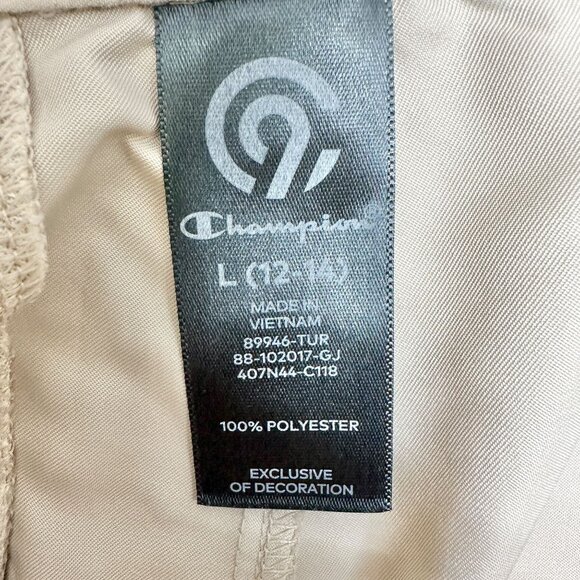 Champion Shorts Womens L 12-14 Quick Dry Beige Polyester Shrink Resistant - Picture 4 of 6
